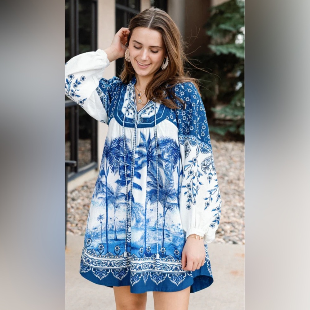 NWT Farm Rio Palm Tree Dress